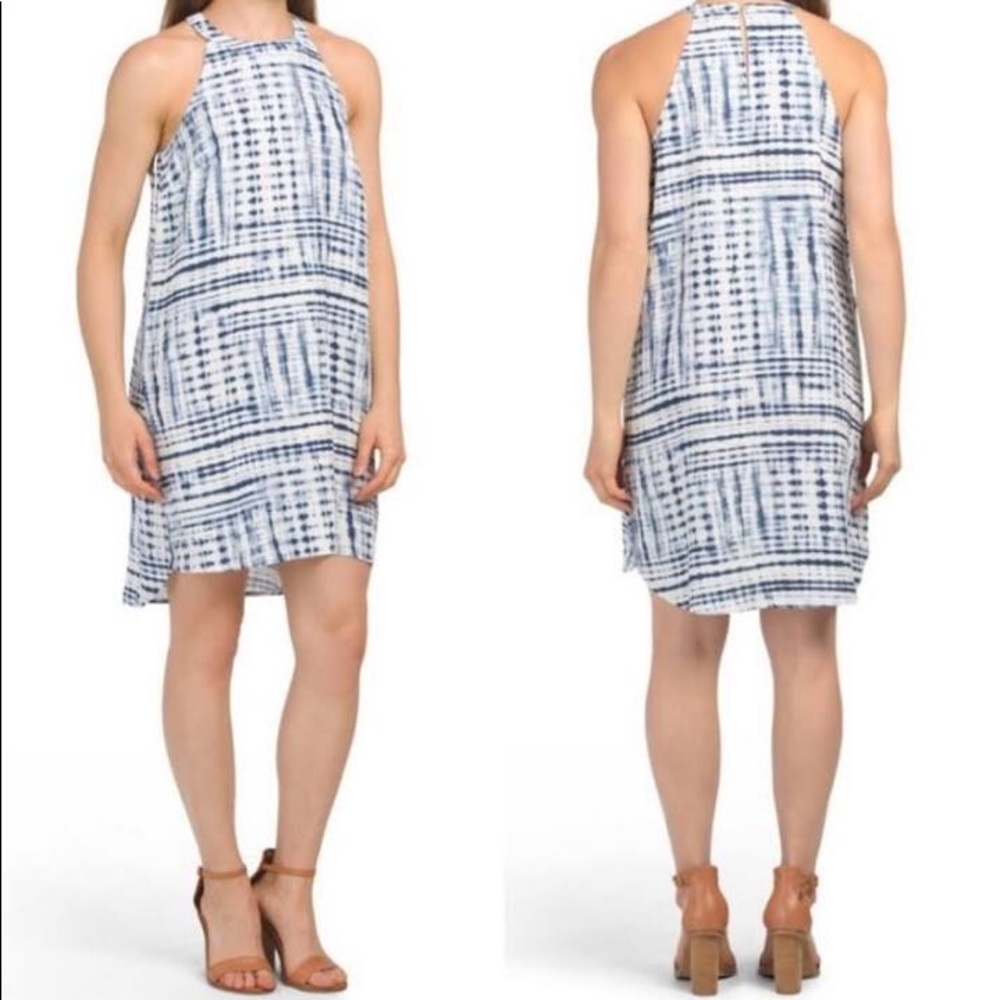 Cynthia Rowley Linen Blue and White Dress Size XS